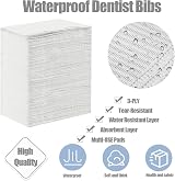 Ceonam 125 Pcs 3 Ply Dental Bibs 13"x18" Waterproof Tattoo Piercing Paper Tissue view 5