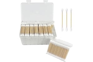 GARRELETT 1000 ct (2000 Tips) Bamboo Cotton Swabs - Biodegradable Double Tips Cotton Buds - Natural Organic Cotton Swabs - Pure Cotton Buds For Ear Beauty & Personal Care