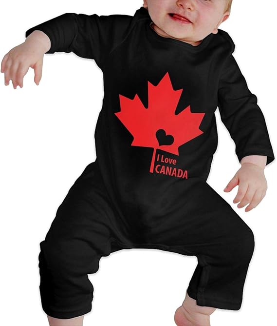 Love Canadian Maple Leaf Baby Girls Boys Clothes Cute