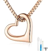 SOITIS Heart Urn Necklace for Ashes Stainless Steel Cremation Jewelry for Women Memorial Ashes Pendant Keepsake