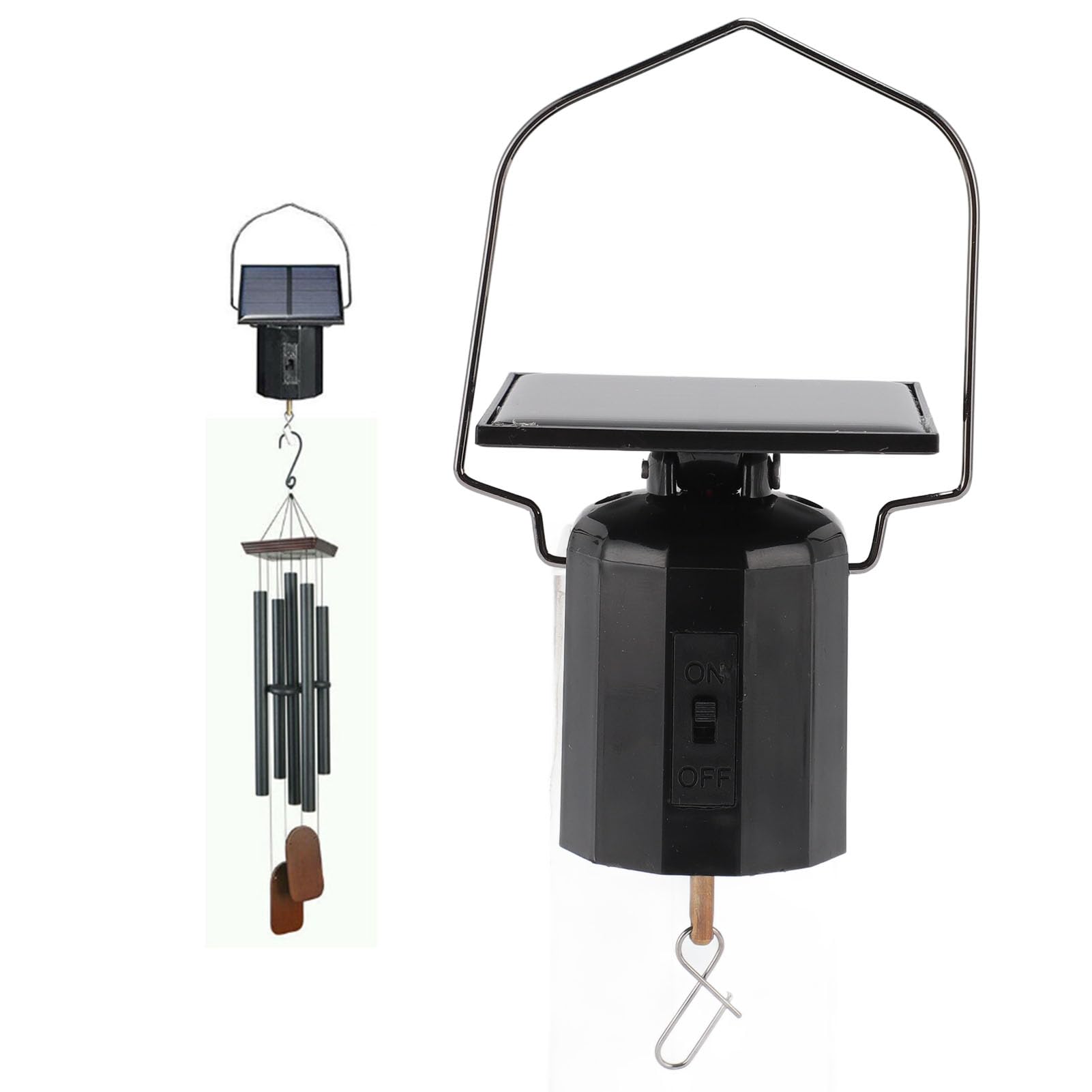 Solar Wind Spinner Motor, IP2 Waterproof Hanging Display Motor No Charge Rotating Motor with 68mm Solar Panel Wind Chimes Motor for Garden Yard Decor