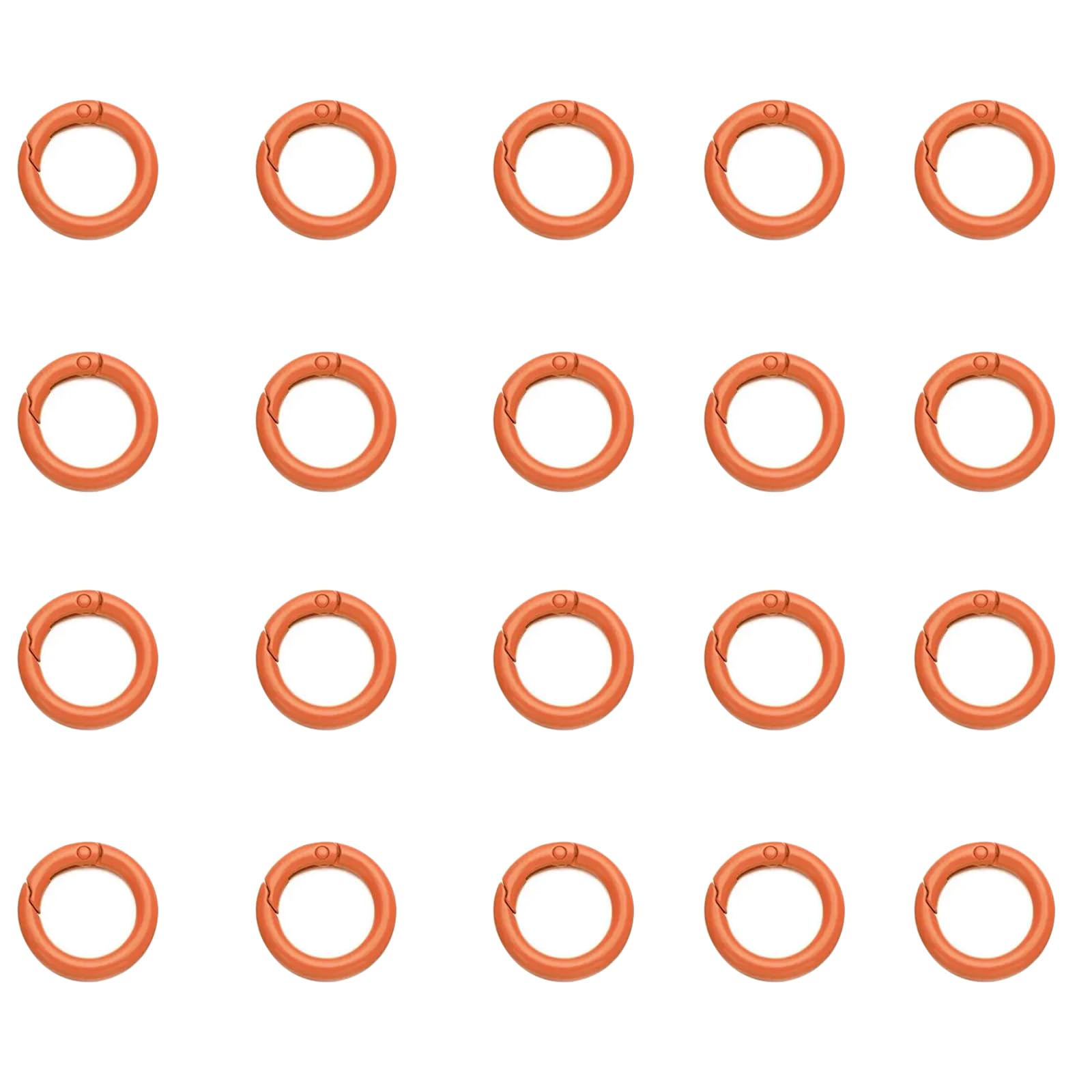 Leliafleury 20Pcs Spring O Rings 27mm Metal Round Carabiner Coloured Keyring Rings for Bag Purse Handbag Craft Making (Orange)