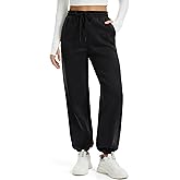 MAGCOMSEN Women's Fleece Lined Joggers Winter Baggy Sweatpants with Pockets Thermal High Waisted Casual Athletic Pants