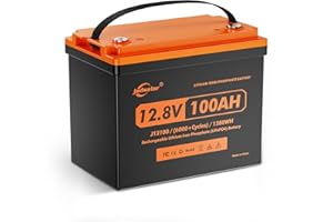 jsdsolar Premium 12V 100Ah Lithium LiFePO4 Battery 10-Year Lifespan, 8000-15000 Deep Cycles, Fast Charging, Built-in 100A BMS - Perfect for Trolling Motors, RVs, Solar, and Off-Grid Power