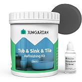 Jungarian Tub and Tile Refinishing Kit 35oz, Low Odor Countertop Paint, Shower Sink Paint for Bathroom Kitchen, 50-55sq.ft Semi-Gloss Iron Ore