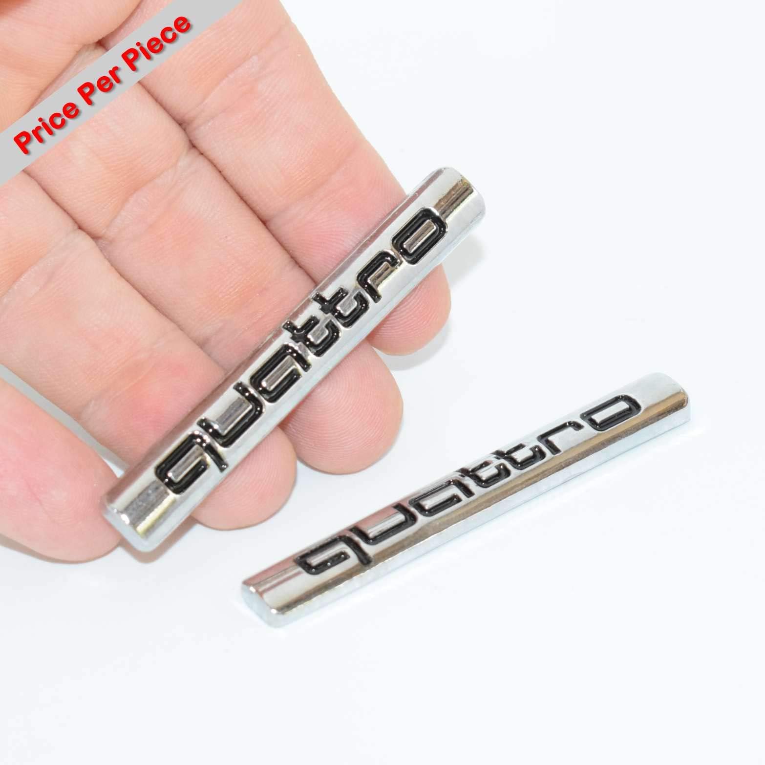 SAISDON- Quattro Chrome Black Metal Hq 3D Badge Car Trunk Side Door Fender Auto Emblem Logo Adhesive [1 Pieces][5213CHBK]