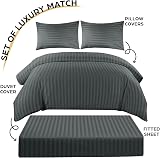 Moonlight20015 4 Piece Duvet Set Satin Stripes Charcoal Microfiber 200x200 view 5
