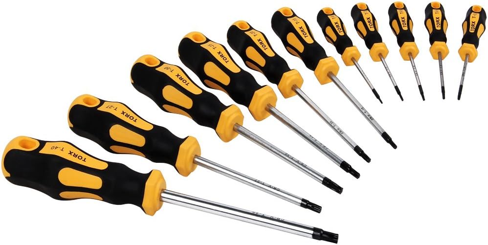 11 Pieces Torx Screwdriver Set Chrome Vanadium Steel Amazon.co.uk DIY