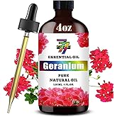 Geranium Essential Oil (4 oz/120 ml) — Geranium Oils for Aromatherapy, diffusers, humidifiers, Home fragrances, DIY Skincare, soap Making, DIY Candle, Relaxation, Yoga, and Meditation