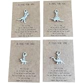 4 Set Dinosaur Clip on Charms Pocket Hug Charms with Lobster Clasp for Bracelet Necklace
