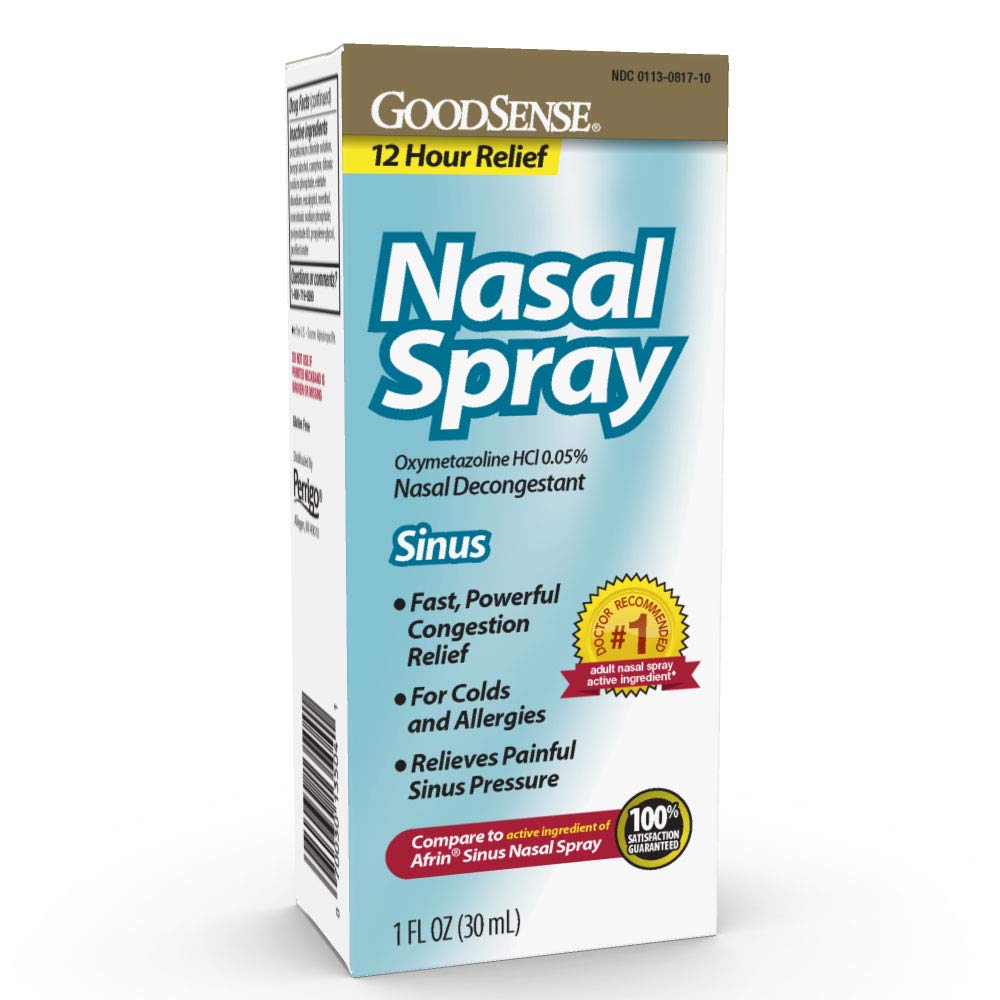 GoodSense Oxymetazoline HCl 0.05 Nasal Allergy Spray for Sinus Relief