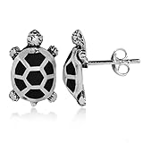 Silvershake Created Black Onyx Inlay 925 Sterling