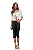 Hybrid & Company Women's Hyper Stretch Denim Capri