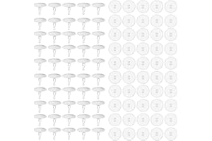 100 Packs Self-Adhesive Transparent Ceiling Hooks for Hanging, Damage-Free No-Drill Ceiling Discs with Metal Hooks, Decorativ