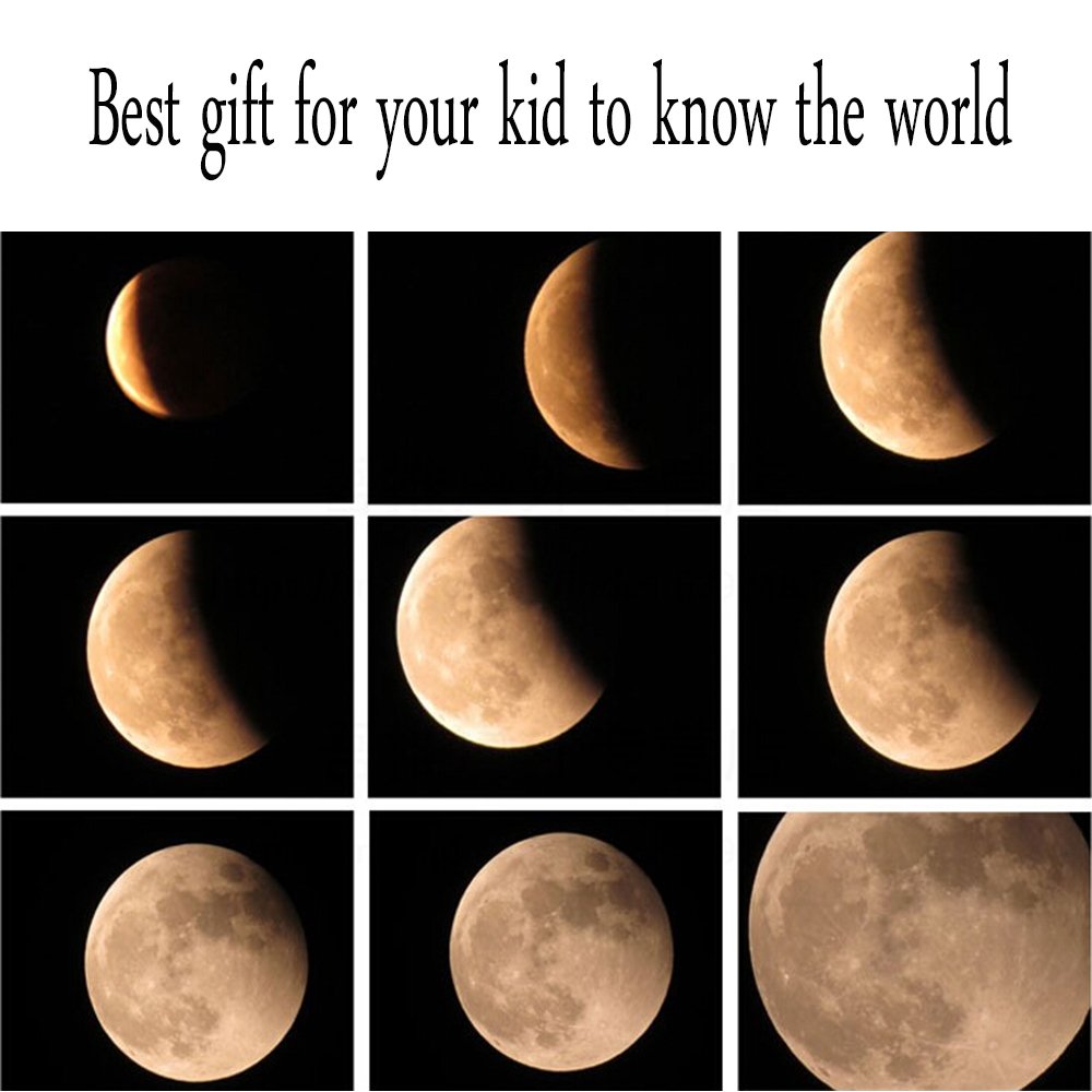 Telescope for Kids, Merkmak Educational Toy for Beginners Science Plastic Tools with Tripod and 3 Magnification Eyepieces 360/50mm Spotting Scope (Type 2)