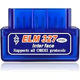MTRPS ELM327 OBDⅡ Car Auto Diagnostic Scanner, Mini Bluetooth Scan Tool Automotive Failure Detector, Professional Wireless Engine Fault Code Reader for Most OBDII Vehicles (1 PCS)
