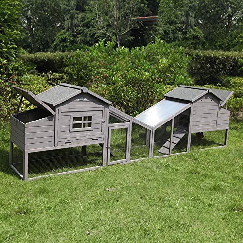 Aivituvin Wooden Chicken Coop Hen House, Outdoor Rabbit Hutch Large