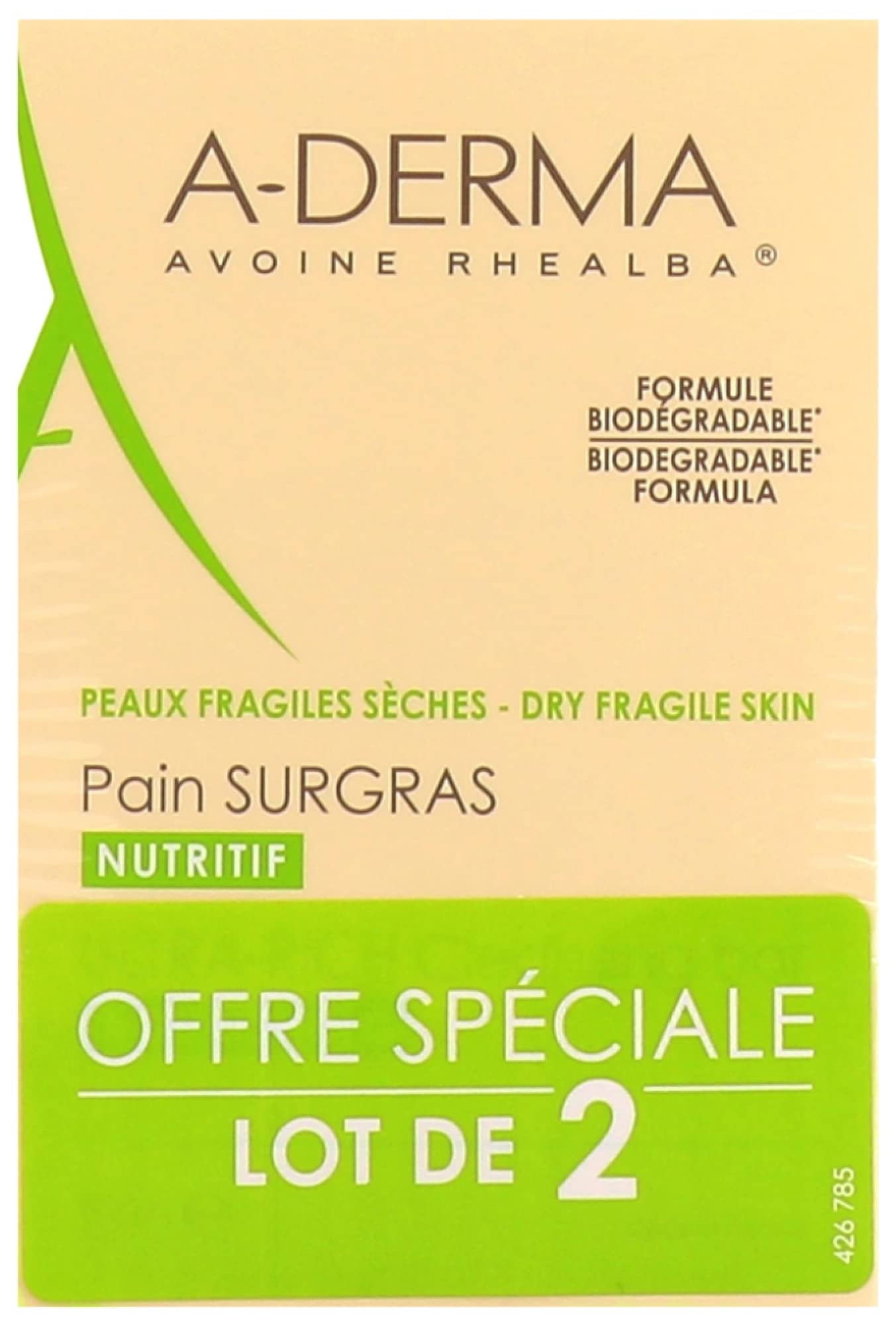 A-DERMA Ultra-Rich Cleansing Bar Nourishing 2 x 100g