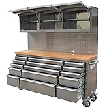 AnorTrek 72 inch 15 Drawers Tool Chest with 3 Up