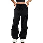 COPYLEAF Womens Cargo Pants Parachute Hiking Pants Baggy Y2k Clothes | 4 Pockets,Waterproof,Drawstring Waistband,Drawstring Leg Opening,Perfect for Hiking,Camping,Fishing
