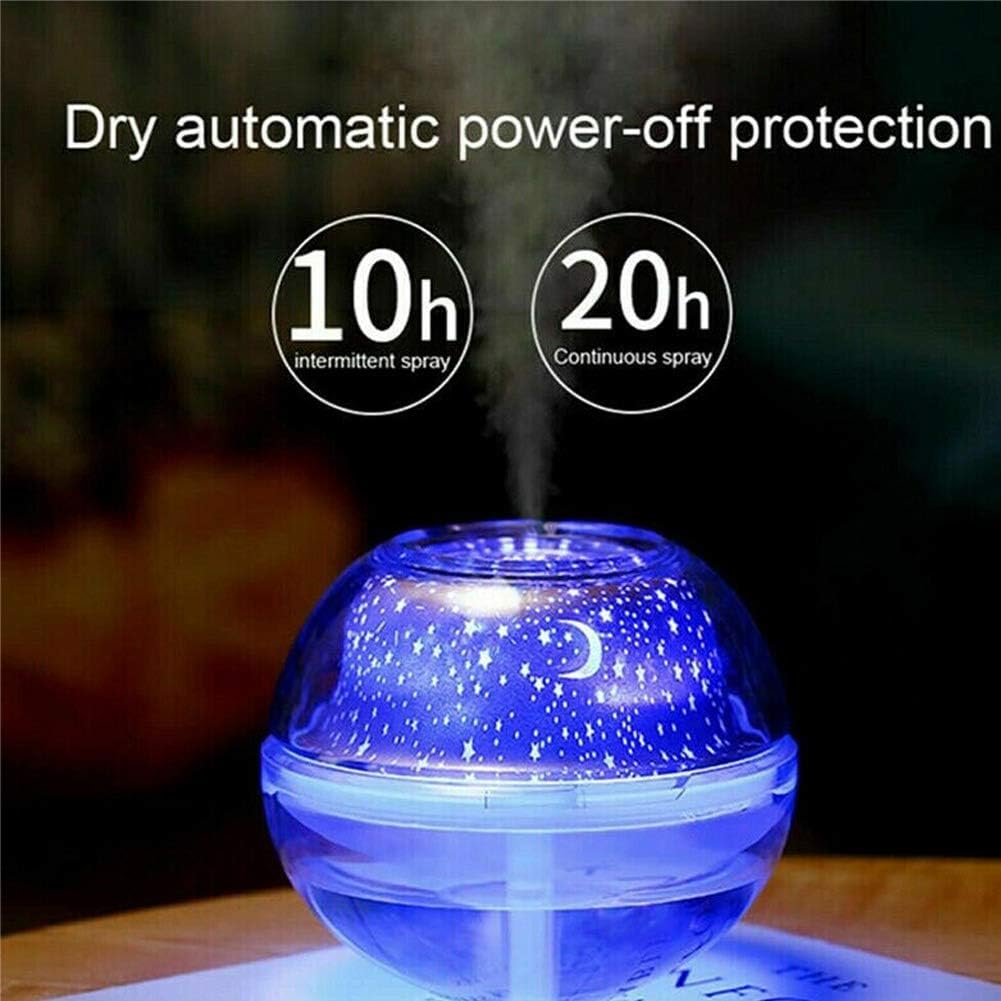 NEEVAS Air Humidifier USB Colorful LED Crystal Projection Lamp 500ml Essential Oil Diffuser for Home Decoration Bedroom Office - Image 4