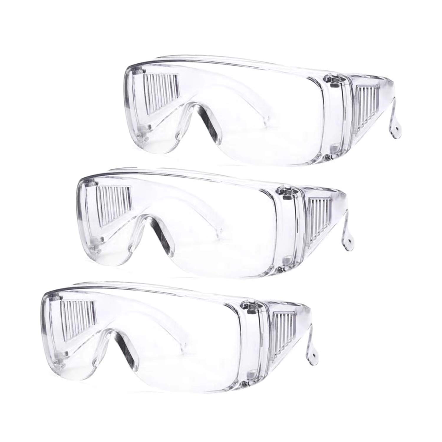 SCL Safety Glasses Protective Goggles (3 Pack) Anti-droplets Anti-splash, Anti-dust Anti-Steam for Construction, Laboratory, Chemistry,Personal Use,Clear