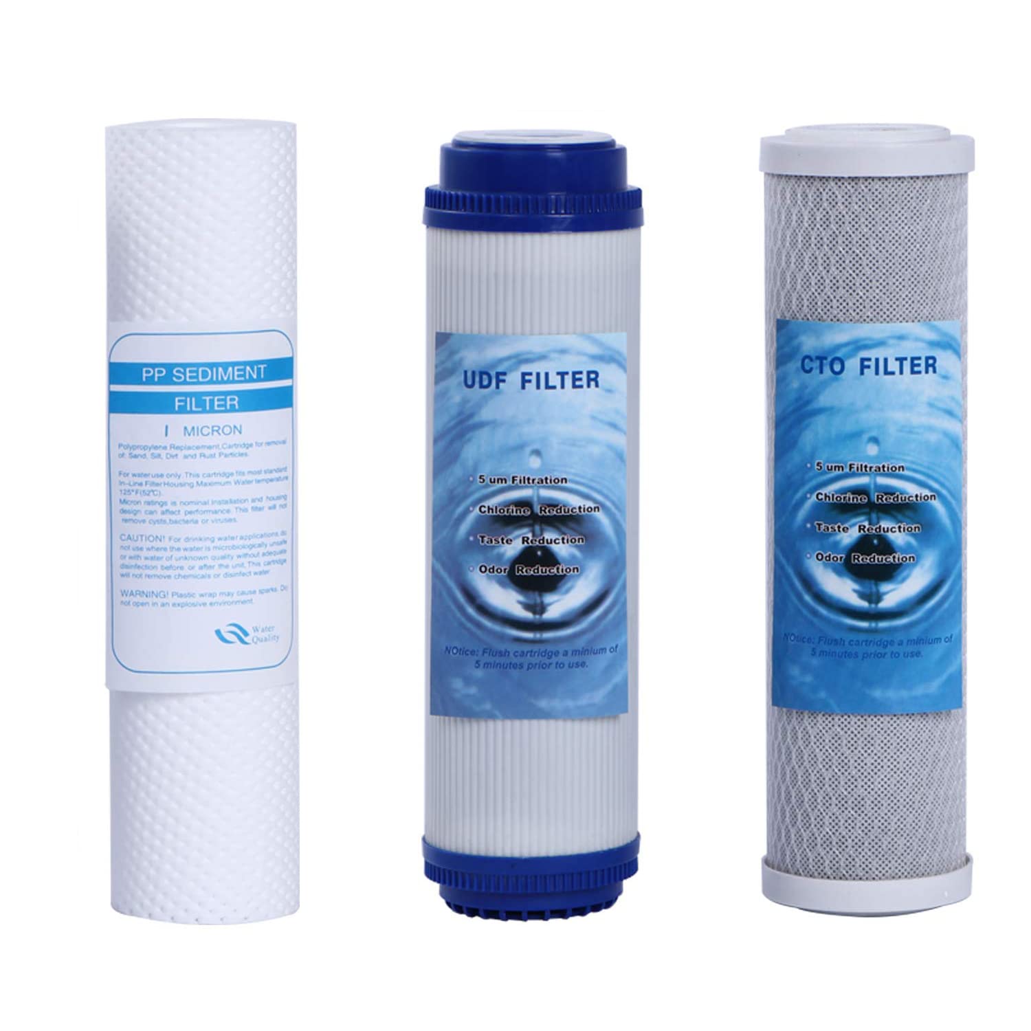 HUINING Membrane d'osmose Inverse, 25,4 x 6,3 cm, 1 Mikron für alle Heim-RO-Systeme (PP+CTO+UDF)