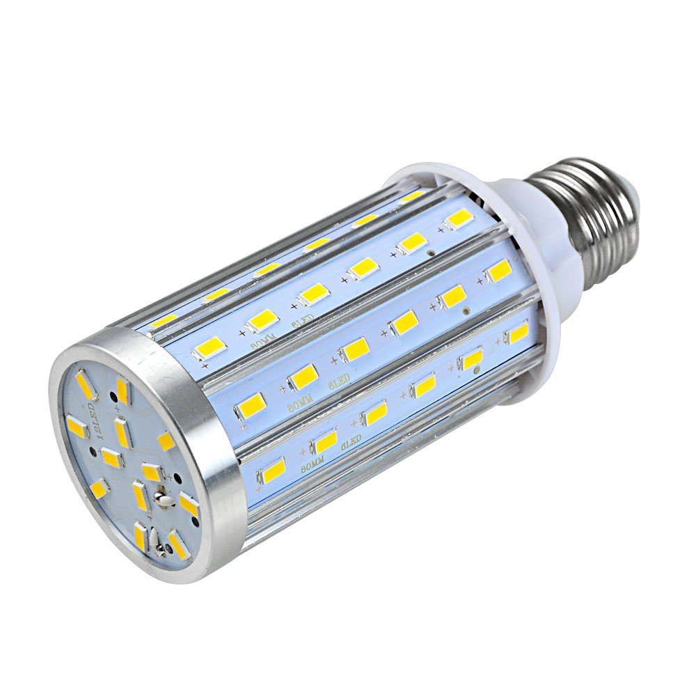 2 x Lampada LED E27 20 W 72 x 5730 SMD LED (360 Angolo, 800LM, AC 85 – 265 V, 51 x 131 mm) con anelli alluminioe Tico asciugatrice [classe di efficienza energetica A] bianco caldo