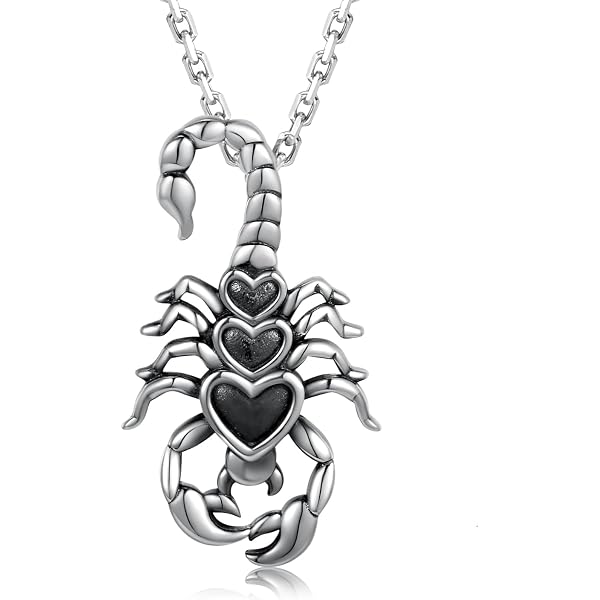 TT 316 Stainless Steel Scorpion Pendant With Black Onyx - 50cm Necklace - Unisex
