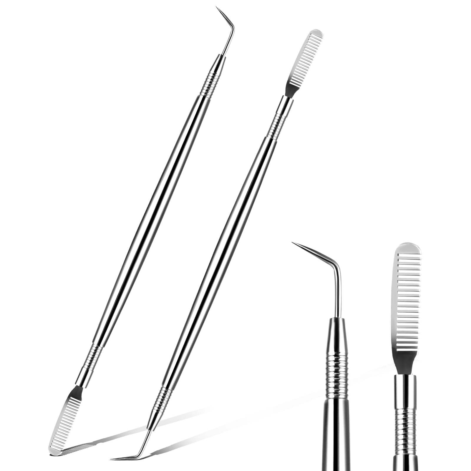 2 Pieces Eye Lash Separator Tool Lash Lift Tinting Tint Tool Lash Lift Rods Tool Perm Extension Separation Comb Lash Lift Kit for Eyelashes Eyebrows Tinting Perm Curling Extensions Supplies(Silver)