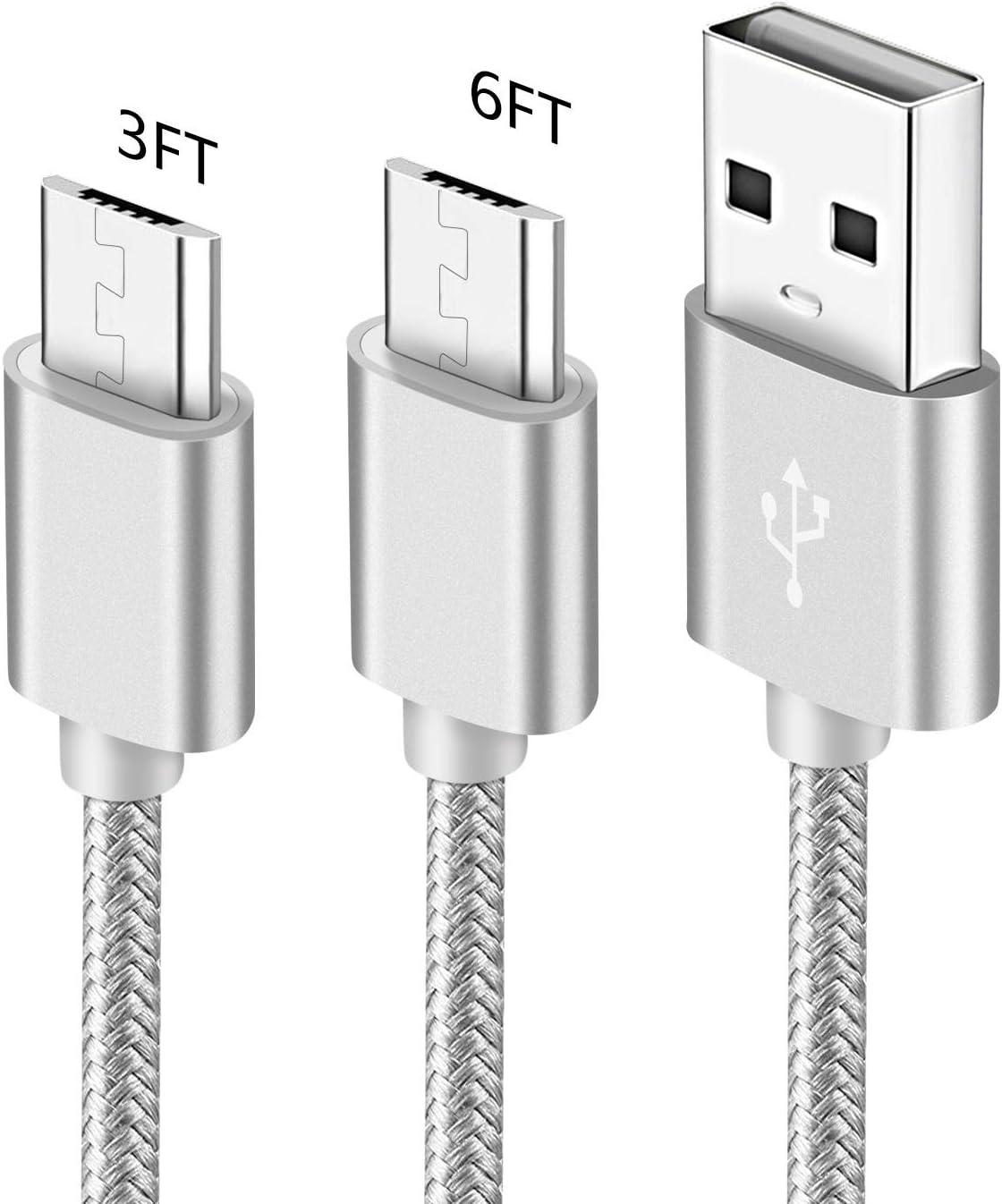 3FT 6FT Charger Cord For Samsung Galaxy A6 S6 S7 Edge Plus,Note 5 4 3,Tab E,J5/Prime/PRO/2016,A7 2018 2017,LG K40 Q60 K50 k30,Nokia 4.2 2 V 3.1 Micro Usb Fast Charge Charging Cable Phone Data Wire