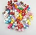 Hixixi 50pcs/pack Cat Small Dog Puppy 3D Mini Size Hair Bows Multicolor Rhinestone Beads With Rubber Bands Pet Hair Accessories Mix Color Random