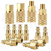 14 Pcs Air Hose Fittings 1/4 Inch NPT, Premium Air Coupler And Plug Kit | Air Tool Fittings Air Compressor Fittings Quick Connect karmiero