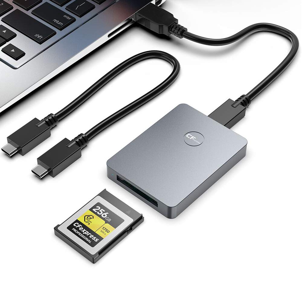 CFexpress Card Reader, 10Gbps Type B CFexpress Adapter USB C to USB C/USB A Memory Card Reader with USB3.1 Gen2 Transfer Speed, Compatible with Windows/Mac/Linux/Android