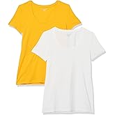 Amazon Essentials womens Regular-Fit Short-Sleeve Scoop Neck T-Shirt (Available in Plus Size)