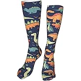 ZCERA Kids Cozy Knee High Tube Compression Socks Funny Novelty Athletic Long Crew Socks for Child Girls Boys Youth 19.8in