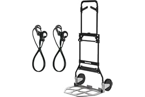 Leeyoung Folding Hand Truck Dolly Cart with Wheels,Heavy Duty 375lb Dolly for Moving，Aluminum Wheel Bracket and Steel Tube Frame, Foldable Hand Truck with Adjustable Handle for Moving Indoor/Outdoor