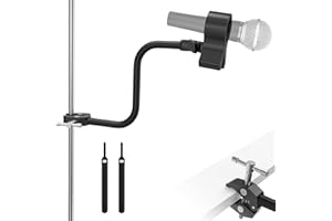 ZealSound Microphone Stand,Gooseneck Arm with Heavy Duty Crab Clamp for Round Pipes & Desktops,Flexible Boom Mount with Mic C