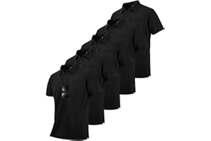 SCODI 5 Pack Mens Pocket Polo Shirts Short Sleeve Multipack Golf Shirt for Men Moisture Wicking Casual Athletic Work T-Shirts