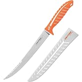 Dexter Outdoors Dextreme Dual Edge 10" Stiff Fillet Knife with Sheath | Stiff dual edge high-carbon stainless blade for large fish and heavy cuts. Protective sheath included for safe transport.