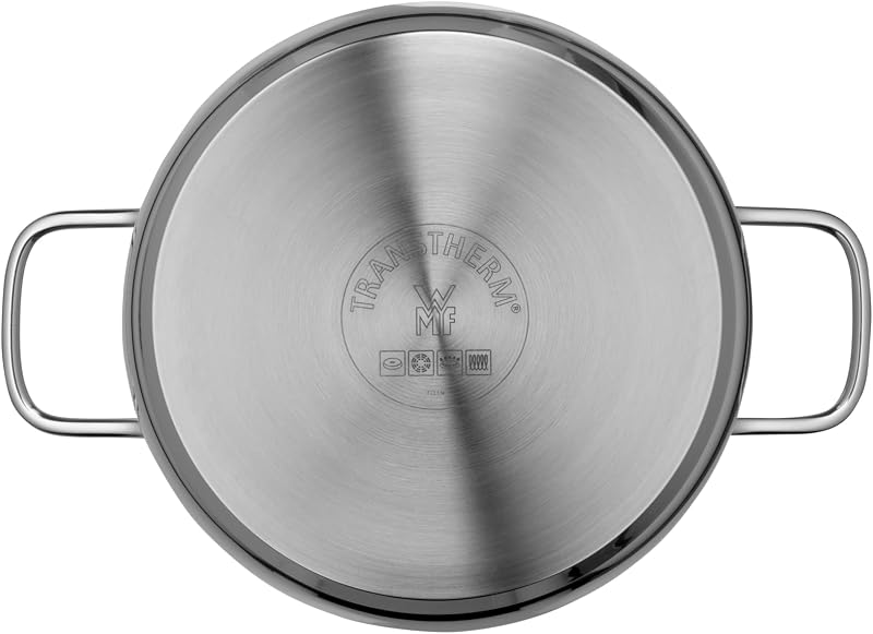 Diadem Plus - Batería de Cocina 7 Piezas, Acero Inoxidable Apto para Inducción, 1 Cacerola Baja de 20 cm, 2 Cacerolas Altas de 16 cm y 24 cm, 1 Cazo 16 cm con 3 Tapas de Cristal