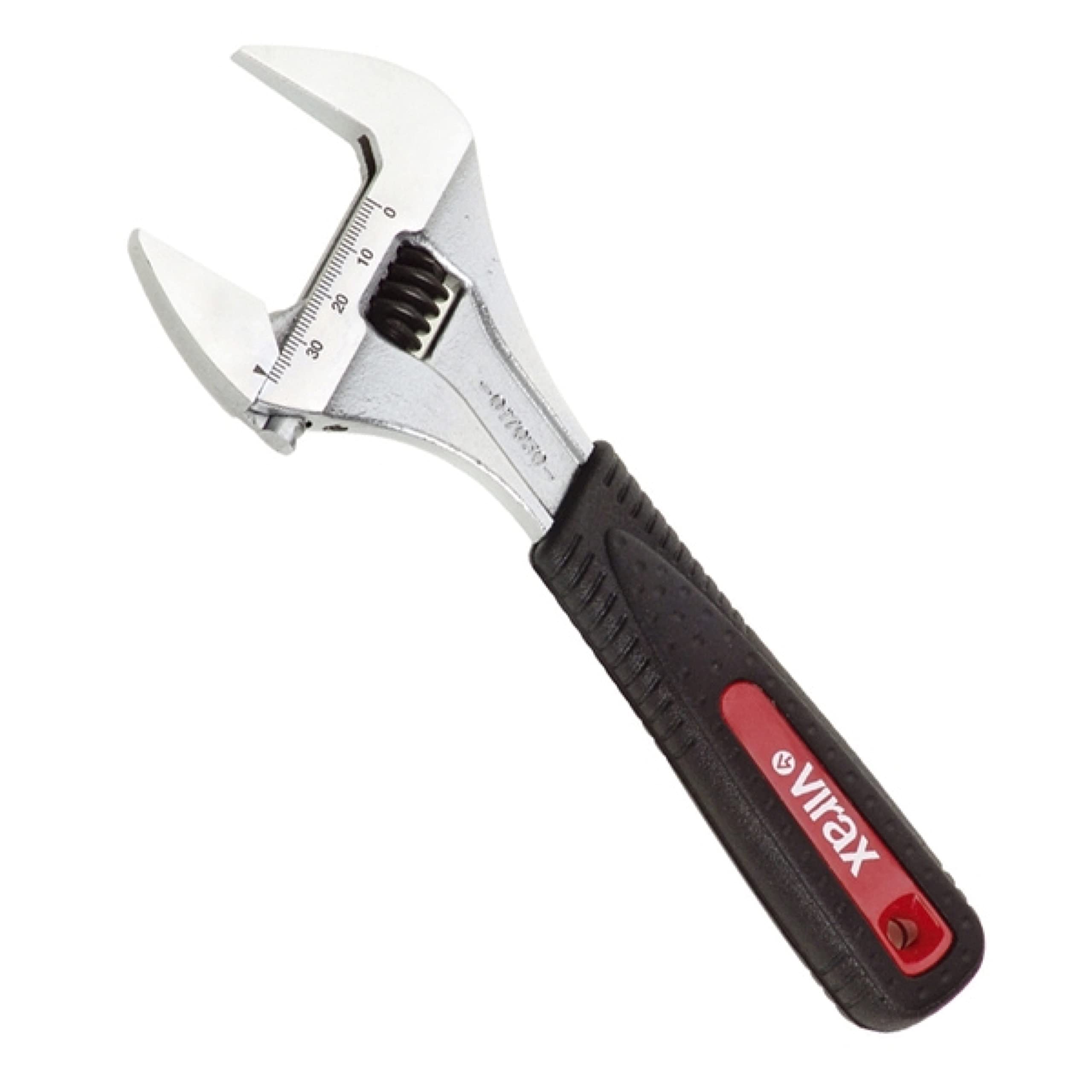 Virax Extra Wide Opening Adjustable Wrench with fine Jaws (Length Selectable)