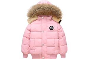 Achiyi Toddler Winter Thick Hooded Down Jacket Warm Snow Fleece Jackets Baby Boys Girls Outdoor Coat Outwear
