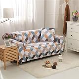 Teynewer 1-Piece Fit Stretch Sofa Cover Geometry Print 1 Seater view 5
