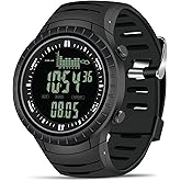 CakCity Mens Digital Watch Waterproof Military Sports Tactical Fishing Wrist Watches for Men with Weather Altimeter Barometer Thermometer, Black