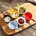 MonLiya 6 Pcs Ceramic Sauce Dishes Colorful Mini Bowl Set Ketchup Side Dish Tableware Condiment Relish Plate Seasoning Soy Sauce Dishes Stackable Ramekins with Grip Handle (6pcs Sauce Dishes)