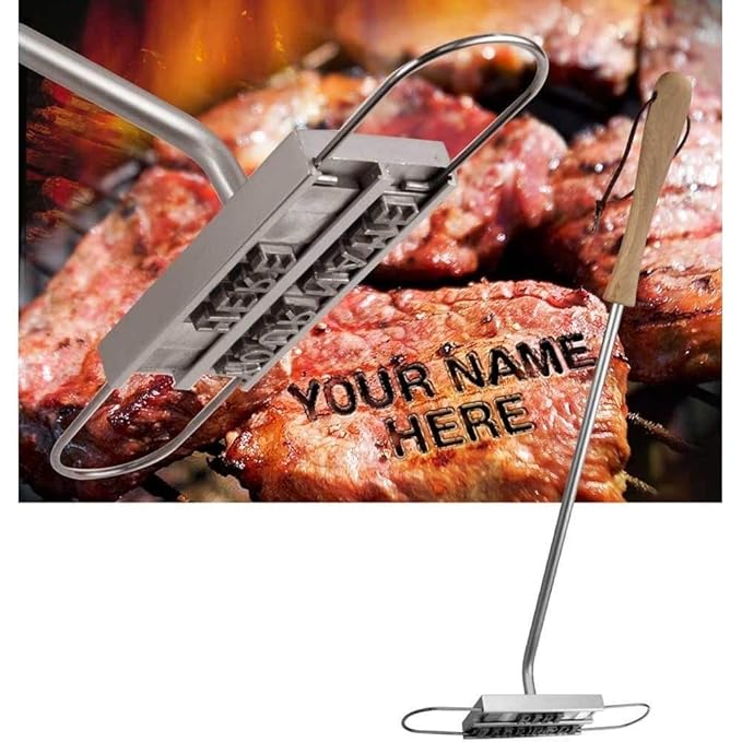 BBQ Grill Grill Brandeisen mit 55 abnehmbaren Buchstaben DIY Fleisch Steak Burger BBQ-Werkzeug-Set