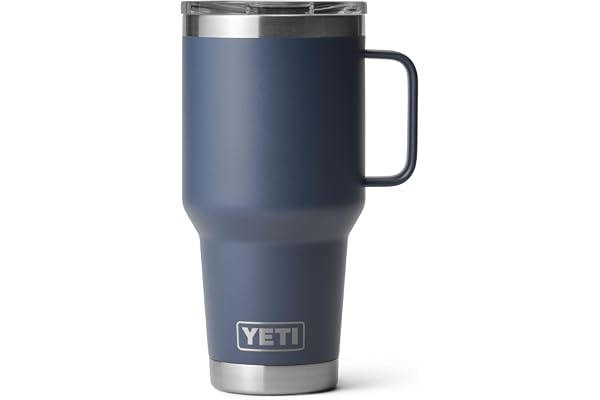 YETI Rambler 30 oz Travel Mug, Stainless Steel, Vacuum Insulated with Stronghold Lid, Navy