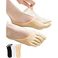 6 Pair Bunion Relief Socks for Women - Toe Separator, Alignment for Bunion Correction, Compression No Show Low Cut Liner Five