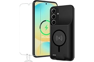 SNRONEW Battery Case for Galaxy S25 Plus, 12000mAh High Capacity Portable Charger Case Rechargeable Smart Battery Pack Compatible with Galaxy S25 Plus 6.7 inch Charging Case Support Wireless & Carplay-Black